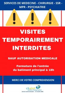Affiche visite temporairement interdite