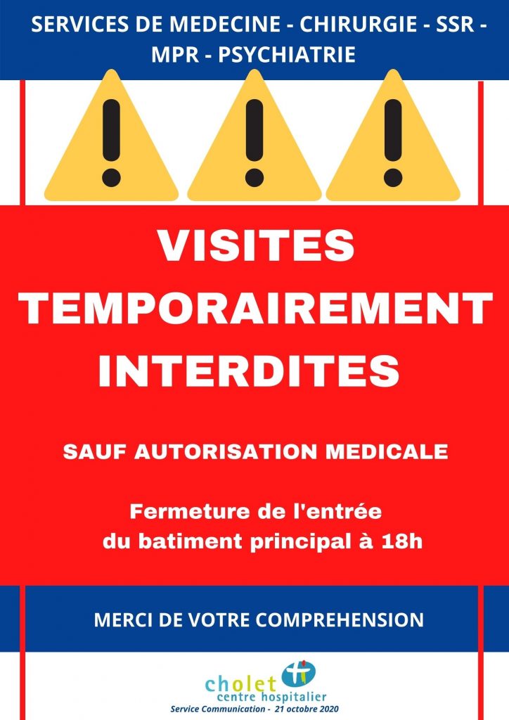 Affiche visite temporairement interdite